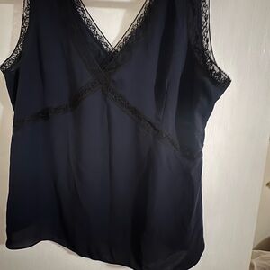 J. Crew Black Lace Detail Top